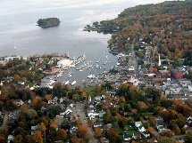 Camden Harbor from the Air, Vacation Rental Camden